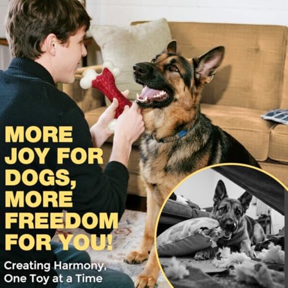 Nylon Chew Toy for Large Dogs Aggressive Chewers Indestructible Bone Shape - Picture 5 of 7